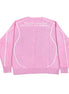 Pink Graphic Jacquard Cotton Crewneck Sweater