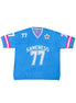 Oversized V-Neck Jersey Knit in Sky Blue